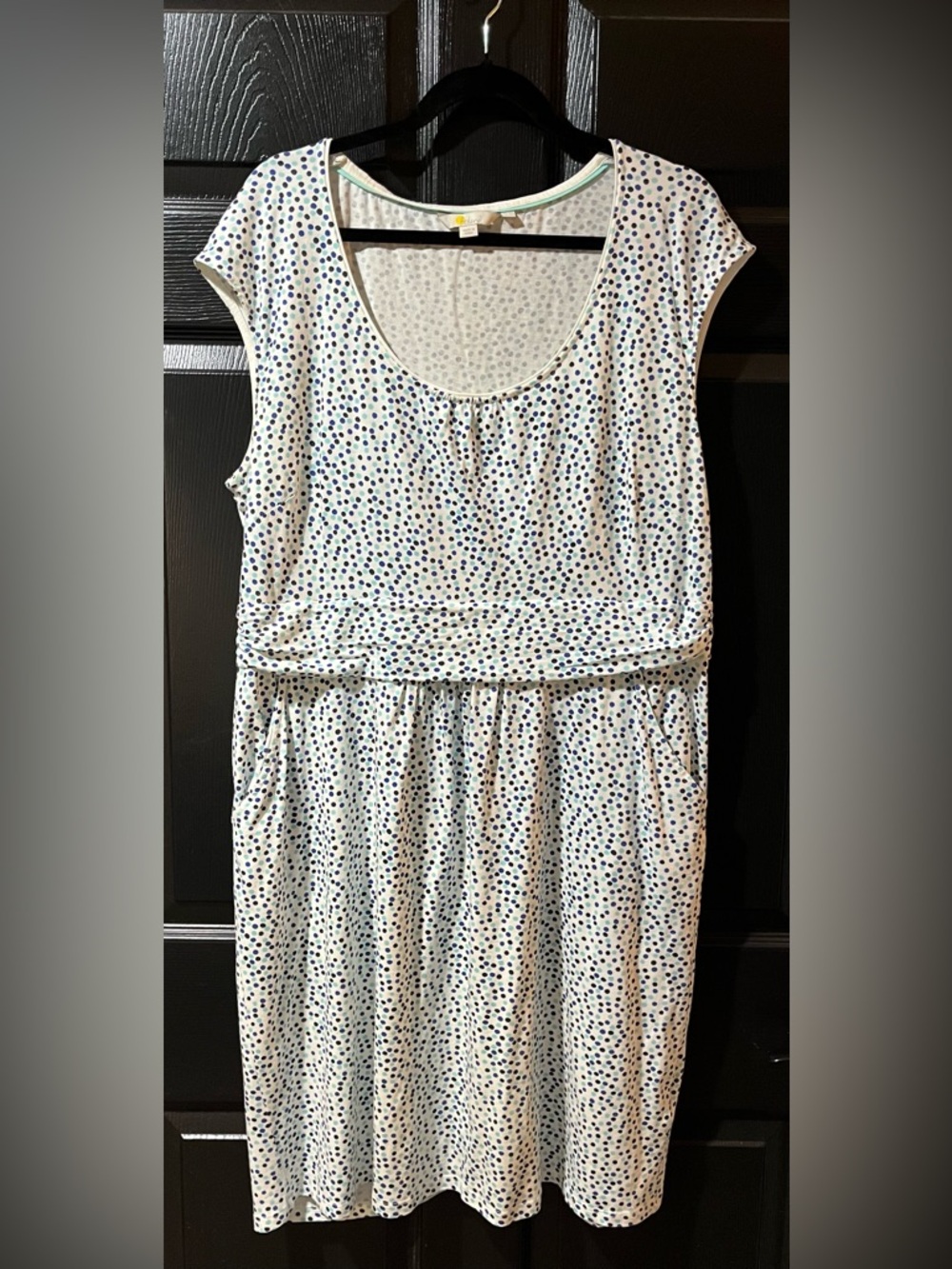 Boden Mini Polka Dot Scoop Neck Day Dress